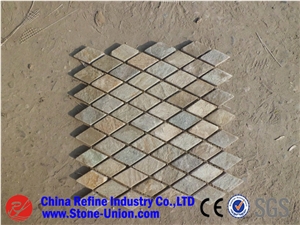 Square Slate Mosaic Wall Panel Exterior Decoration
