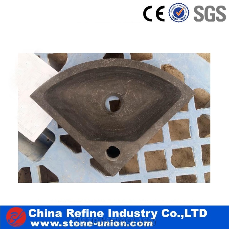 Stone Triangle Wash Basin In Bathroom One Hole