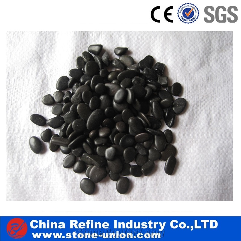 Tumbled Black Polished Pebble Stones