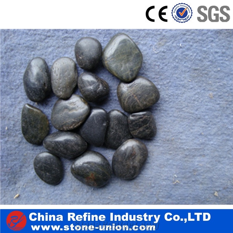 Tumbled Black Polished Pebble Stones