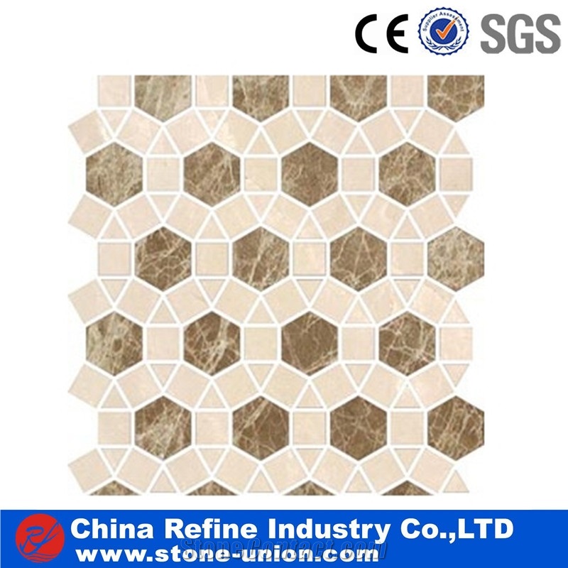 Water Jet Marble Mosaique Surface Floor Tile