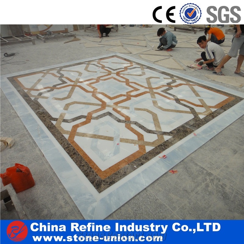 Waterjet Marble Floor Tiles Pattern Medallions