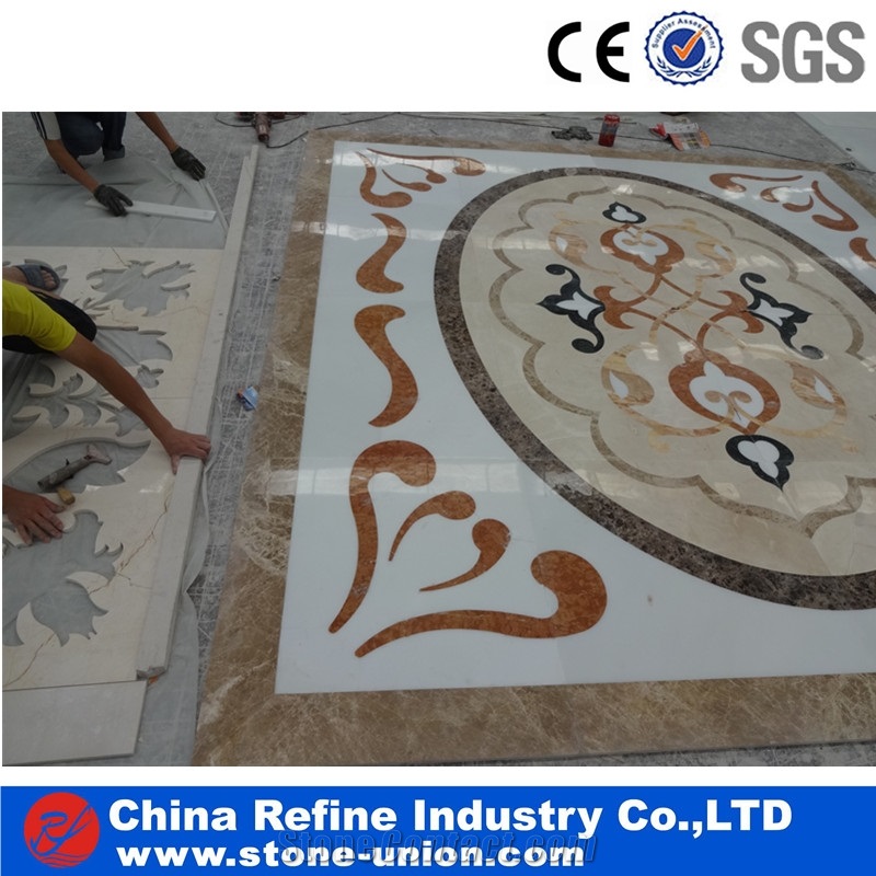 Waterjet Marble Floor Tiles Pattern Medallions