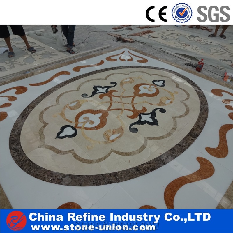 Waterjet Marble Floor Tiles Pattern Medallions