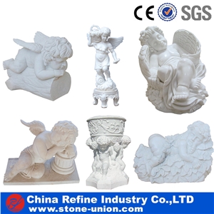 White Marble Children Angel Sculpture Statues