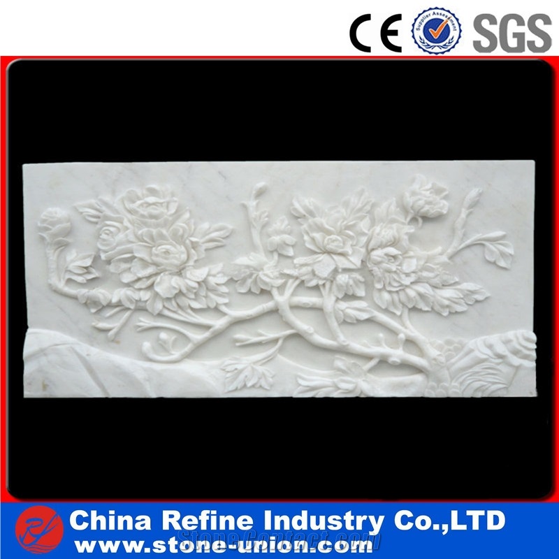 White Marble Relief, Handcraft Relief Marble Wall