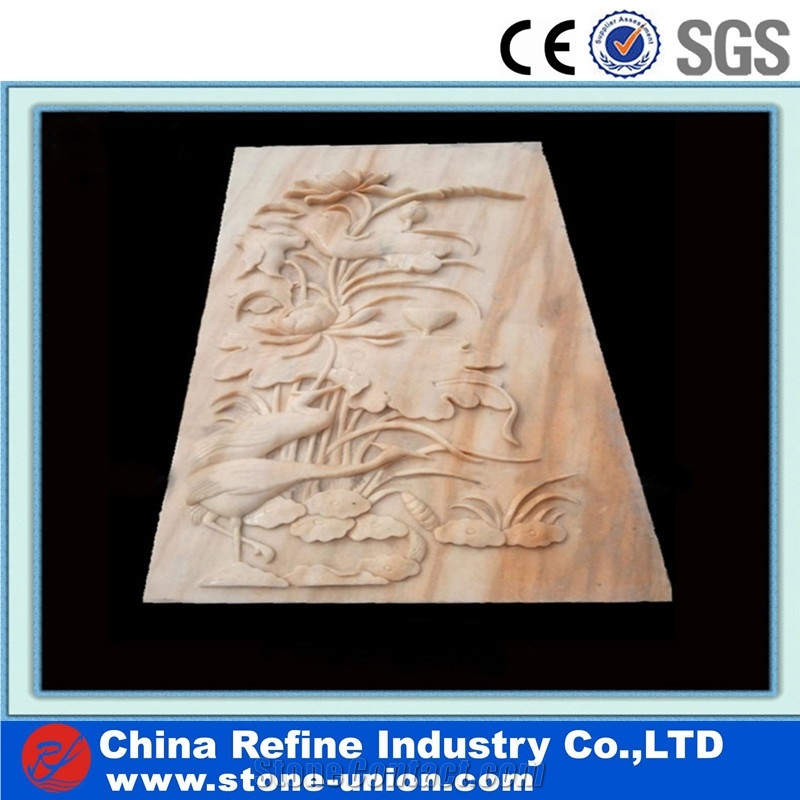 White Marble Relief, Handcraft Relief Marble Wall