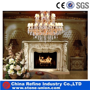White Marble Sculpture Fireplace,Marble Fireplace
