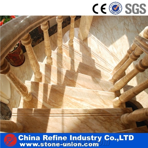Yellow Marble Steps,Marble Stairs Treads, Risers