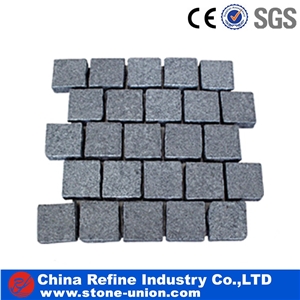 Yellow Rusty Granite Paving On Mesh, Paving Stone