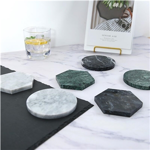Marble Round and Unregular Coast Black White Green