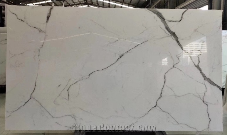 Nano White Stone Slabs / Crystallized Stone Slabs