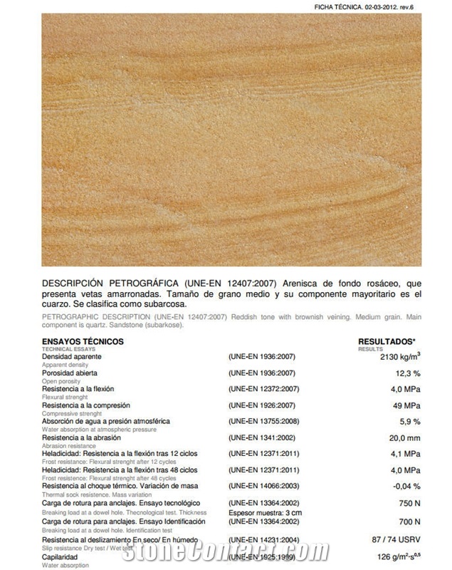 Arenisca Dorada Pinares, Spain Yellow Sandstone