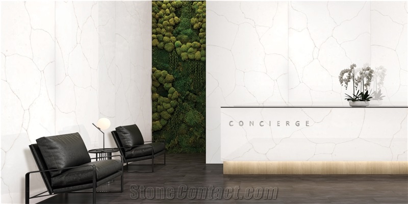 Simran White Quartz Slabs