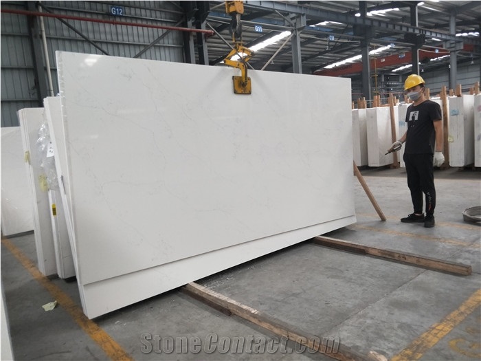 Calacatta Pearl White Quartz Slabs
