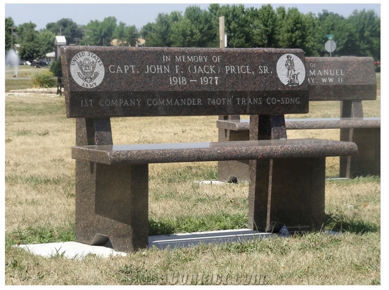Dakotya Mahogany Granite Memorial Benches