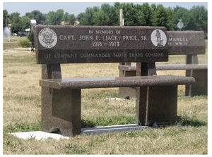 Dakotya Mahogany Granite Memorial Benches