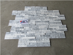 Alaska White Stacked Stone Wall Veneer Cladding