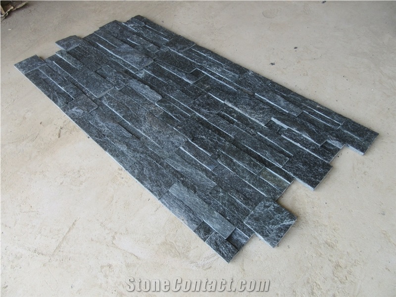 Charcoal Black Quartz Cultured Stone Veneer