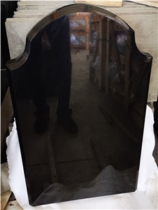 New Mongolia Black Granite Upright Monuments