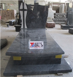 Poland Bahama Blue Granite Single Monument Design