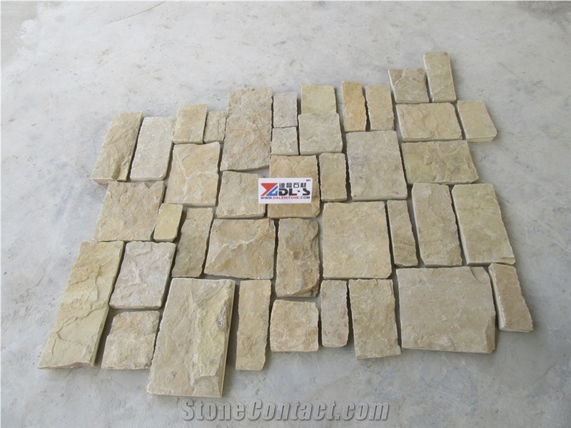 Yellow Beige Cream Castle Rock Veneer