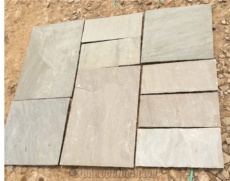 Raj Green Sandstone Paving Slabs