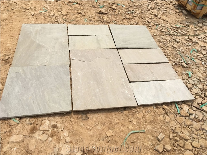 Raj Green Sandstone Paving Slabs