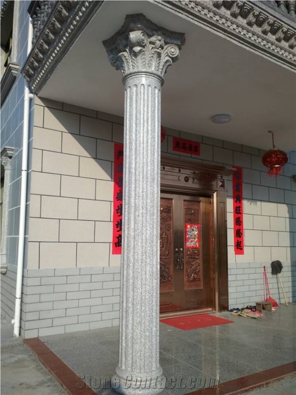 Hand Carved Garden Multicolor Stone Column Pillar