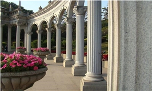 Hand Carved Garden Multicolor Stone Column Pillar