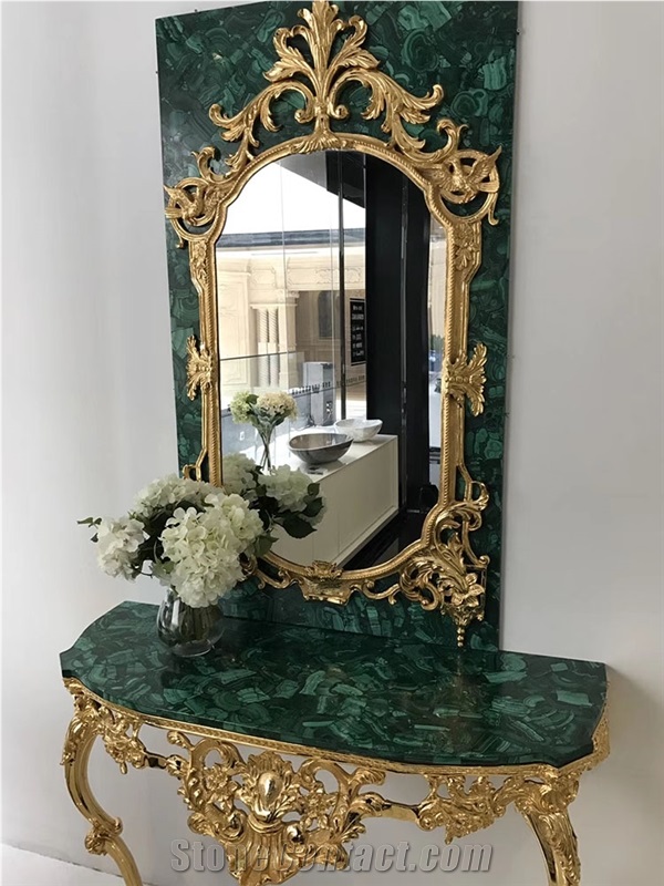 Agate Marble Slabs Stone Green Malachite Table