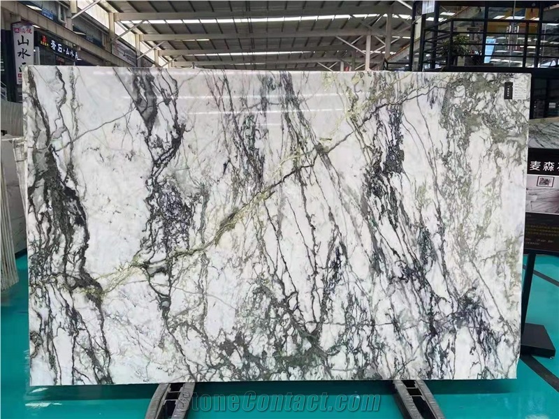 China Clivia Green Marble Slabs -Polished