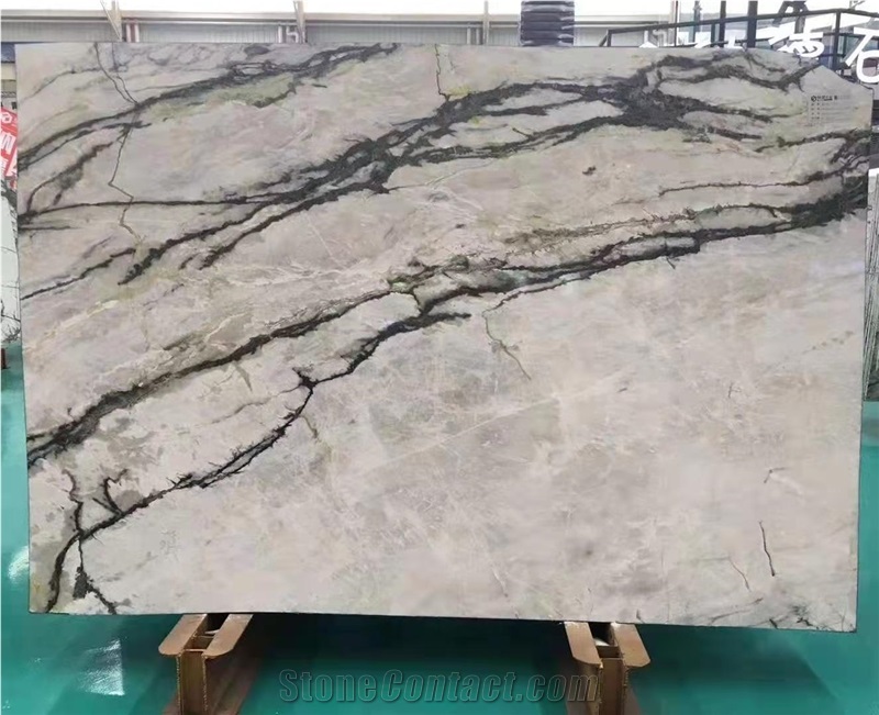 China Clivia Green Marble Slabs -Polished