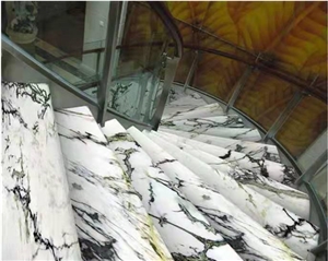 China Clivia Green Marble Polished Stair Treads