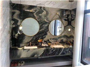 China Landscape Purple Marble Polished Vanity Tops