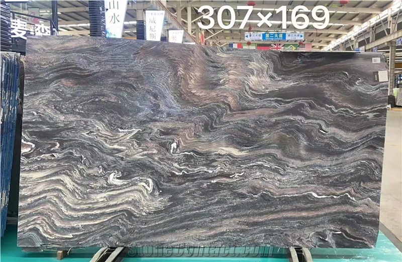 Purple Landscape Marble Slabs-Polished