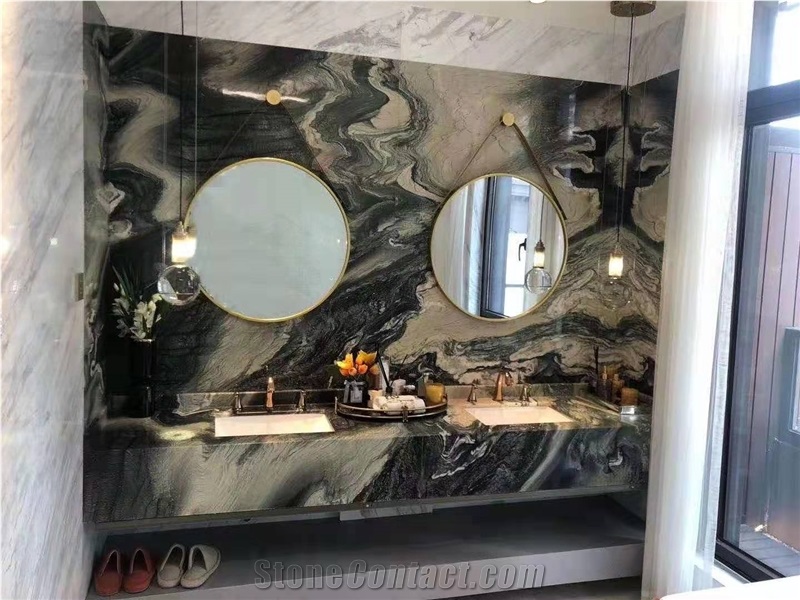 Purple Landscape Marble Slabs-Polished