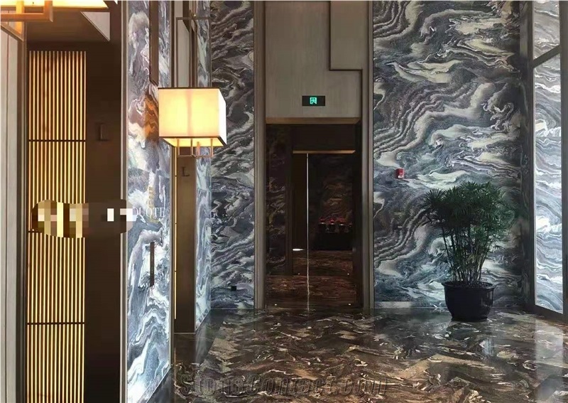 Purple Landscape Marble Slabs-Polished