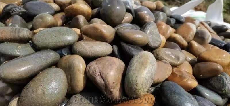China Yellow Washed Walkway Pebble Stone Pavers