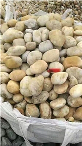 China Yellow Washed Walkway Pebble Stone Pavers