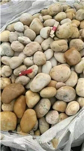 China Yellow Washed Walkway Pebble Stone Pavers