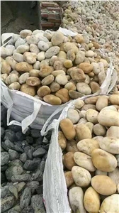 China Yellow Washed Walkway Pebble Stone Pavers