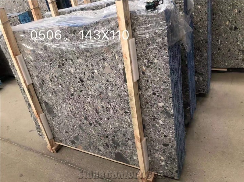 Natural Fossil Grey Conglomerate Tiles-Honed