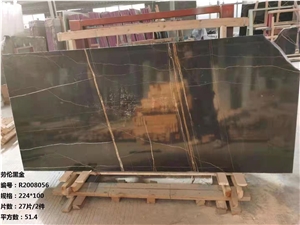 Tunisia Lauren Black Gold Marble Slabs-Polished
