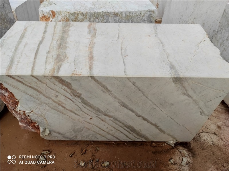 Calacatta Gold Veins White Dolomite Marble Blocks
