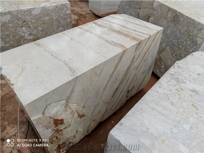 Calacatta Gold Veins White Dolomite Marble Blocks