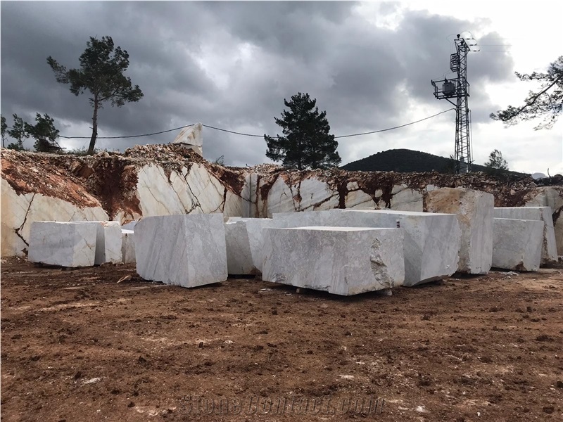 Calacatta Gold Veins White Dolomite Marble Blocks