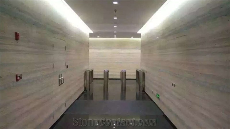 Italian Ocean Silver Blue Travertine Slab