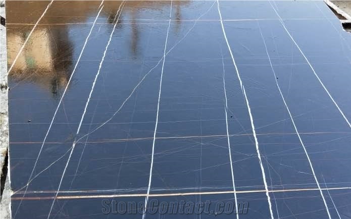 Sahara Noir Noir Aziza Laurent Black Marble Slab