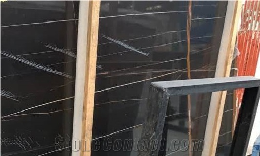 Sahara Noir Noir Aziza Laurent Black Marble Slab